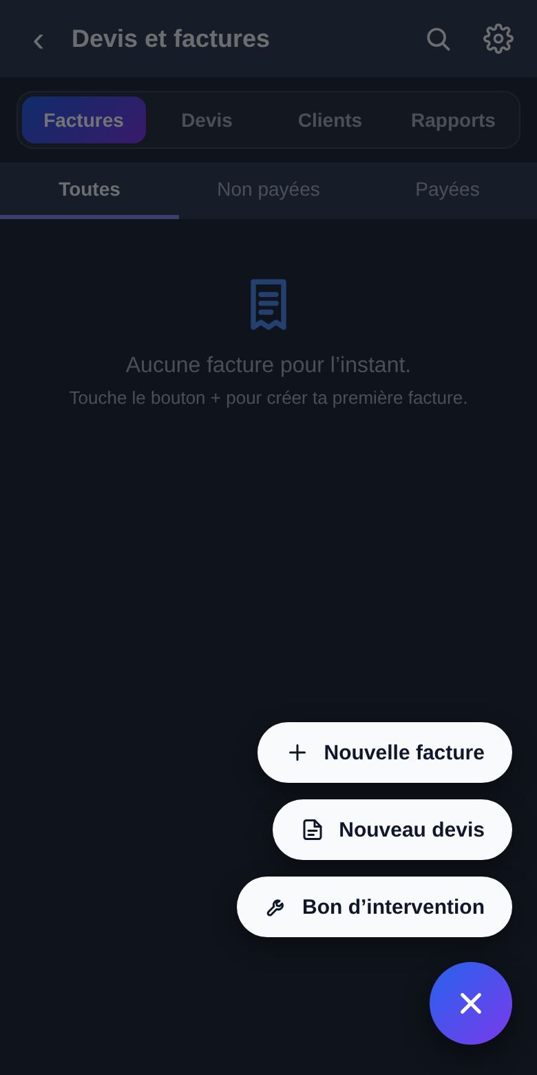 Faire un devis et le faire signer en ligne : écran de l’appli Babelink